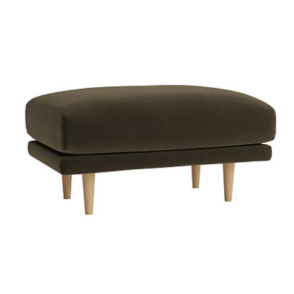 Loaf Rectangle Jeffers Footstool in Green Velvet - Wine Bottle