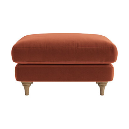 Loaf | Jonesy | Rectangle Footstool | Orange Velvet | Broken Pot