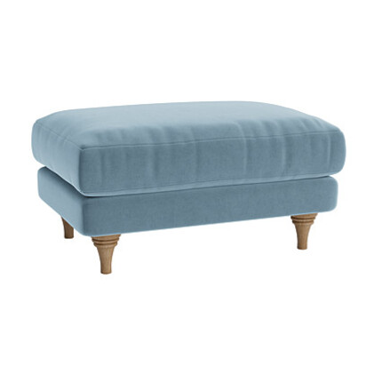Loaf | Smithy | Rectangle Footstool | Blue Velvet | Birthday Candle