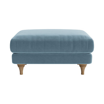 Loaf | Smithy | Rectangle Footstool | Blue Velvet | Birthday Candle