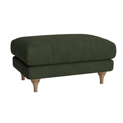 Loaf Rectangle Smithy Footstool in Green Cotton - Woody Walk