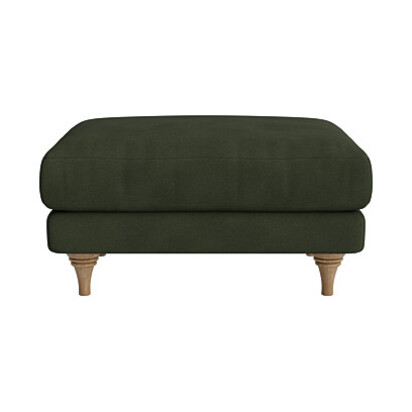 Loaf Rectangle Smithy Footstool in Green Cotton - Woody Walk