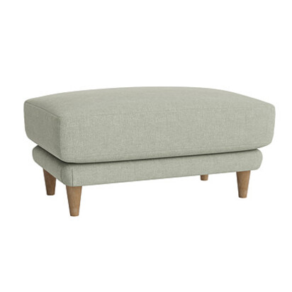 Loaf Rectangle Sugar Bum Footstool in Green Linen - Cactus Pear
