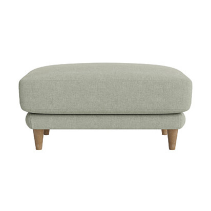 Loaf Rectangle Sugar Bum Footstool in Green Linen - Cactus Pear