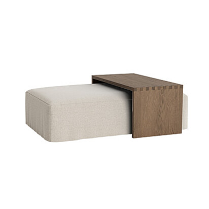 Loaf Rectangle Topsy Coffee Table in Neutral House Fabric - Thatch