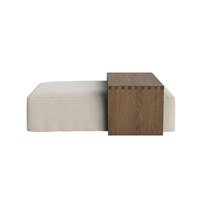 Loaf Rectangle Topsy Coffee Table in Neutral House Fabric - Thatch
