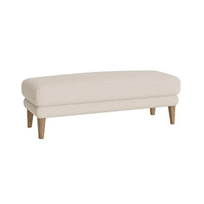 Loaf Scrumpton Ottoman Bench in Neutral Boucle - Whipped Cream
