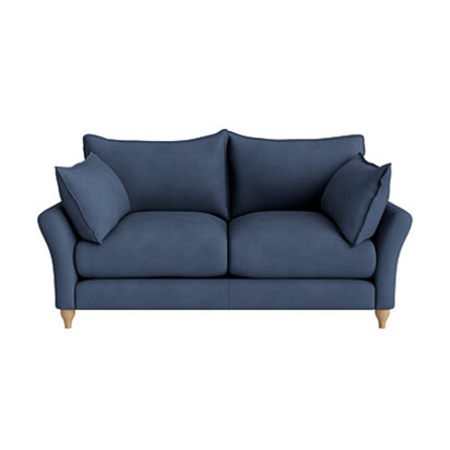 Loaf Small Brioche Sofa in Blue Cotton - Sloe Berry Bush