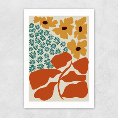 Exotic Flower Garden A1 (59.4 x 84.1cm) Frame Natural Oak Narrow (15mm) 