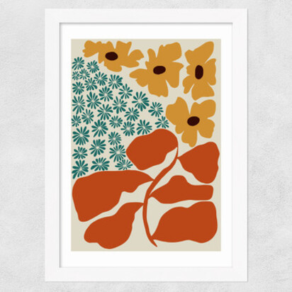 Exotic Flower Garden A1 (59.4 x 84.1cm) Frame Natural Oak Narrow (15mm) 