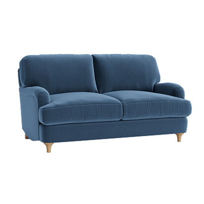 Loaf Small Jonesy Sofa in Blue Velvet - Shipping Forecast