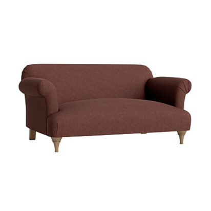 Loaf Small Soufflé Sofa in Red Linen - Mulberry Wine
