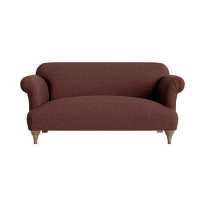 Loaf Small Soufflé Sofa in Red Linen - Mulberry Wine