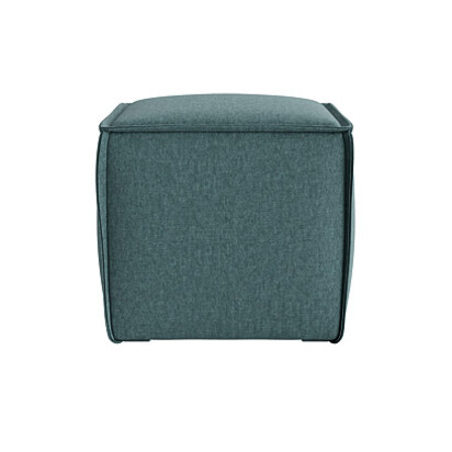 Loaf Small Square Sundaze Footstool Footstools in Sopping Seagrass - Teal Clever Linen
