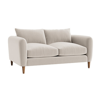 Loaf Small Squishmeister Sofa in Neutral Velvet - Warm Dough