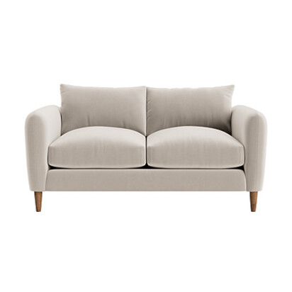 Loaf Small Squishmeister Sofa in Neutral Velvet - Warm Dough