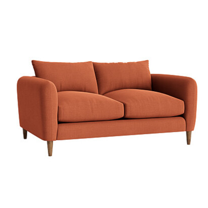 Loaf Small Squishmeister Sofa in Orange Linen - Marmalade