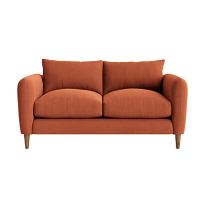 Loaf Small Squishmeister Sofa in Orange Linen - Marmalade