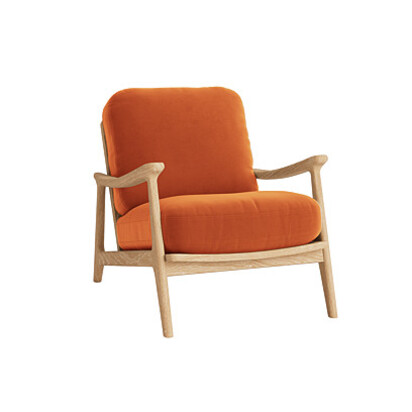 Loaf Squishbag Accent Chair Covers in Orange Velvet - Bobbing Buoy