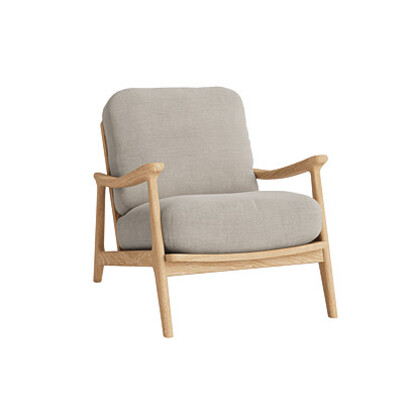 Loaf Squishbag Accent Chair in Dark Oak in Natural Cotton Linen