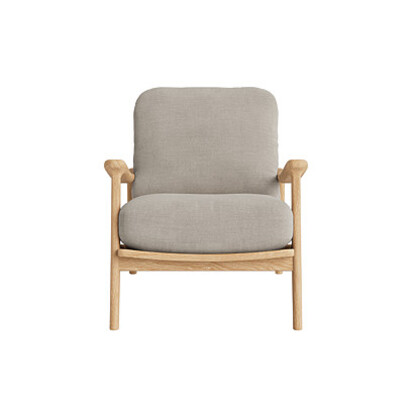 Loaf Squishbag Accent Chair in Dark Oak in Natural Cotton Linen
