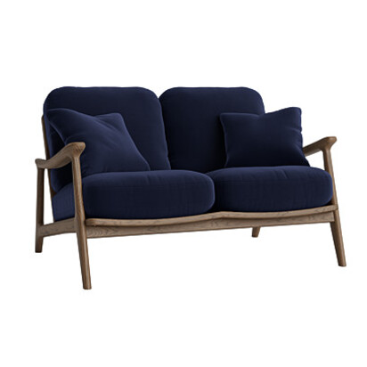 Loaf Squishbag Small Sofa in Blue Velvet - Pen Nib Blue