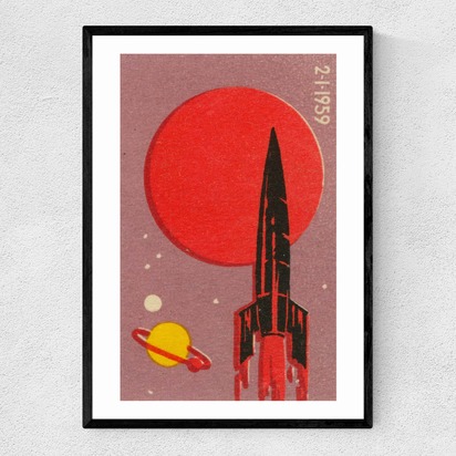 Blood Moon Matchbox 50x70cm Frame Black Narrow (15mm) 