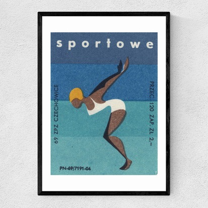Sportowe Diver Matchbox A2 (42 x 59.4cm) Frame Black Narrow (15mm) 