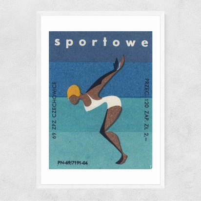 Sportowe Diver Matchbox A3 (29.7 x 42cm) Frame White Narrow (15mm) 