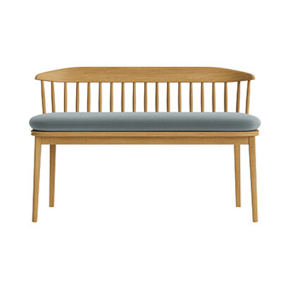 Loaf Drummer Bench in Blue Velvet - Flint Stone