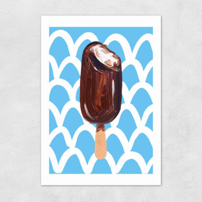Magnum on Blue Wavey A2 (42 x 59.4cm) Frame Black Narrow (15mm) 
