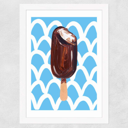 Magnum on Blue Wavey A2 (42 x 59.4cm) Frame Black Narrow (15mm) 