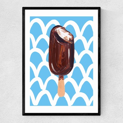 Magnum on Blue Wavey A2 (42 x 59.4cm) Frame Black Narrow (15mm) 