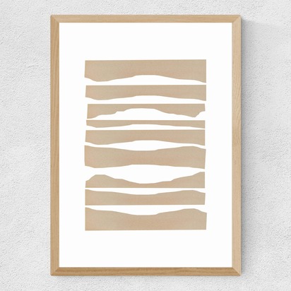 Waves by Anna Mainz 50x70cm Frame Natural Oak Medium (22mm) 