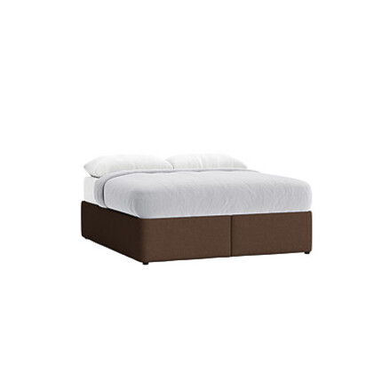Loaf Superking Bottoms Up Ottoman Bed in Brown Linen - Brown Sauce