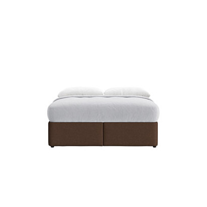Loaf Superking Bottoms Up Ottoman Bed in Brown Linen - Brown Sauce
