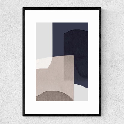 Abstract XII A1 (59.4 x 84.1cm) Frame Black Narrow (15mm) 