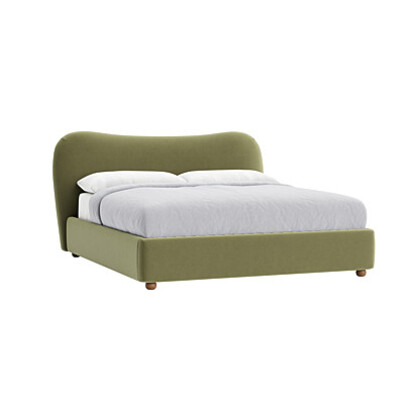 Loaf Superking Monroe Bed in Green Velvet - Gardening Glove Green