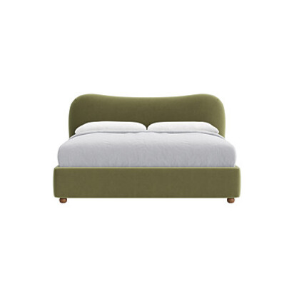 Loaf Superking Monroe Bed in Green Velvet - Gardening Glove Green