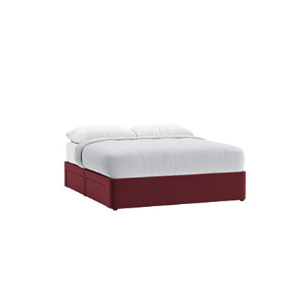 Loaf Superking Side Stash 2 Drawer Bed in Pink Velvet - Drenched Damsons