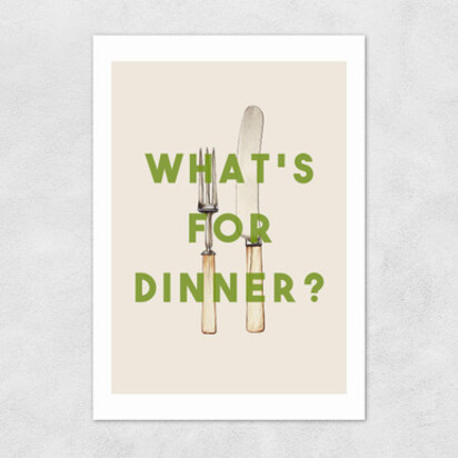 What's For Dinner? A2 (42 x 59.4cm) Frame Black Narrow (15mm) 