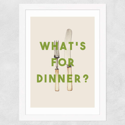 What's For Dinner? A2 (42 x 59.4cm) Frame Black Narrow (15mm) 