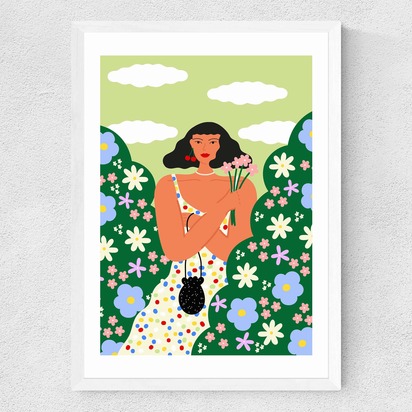 Cherry by Ana Jacks 50x70cm Frame White Medium (22mm) 