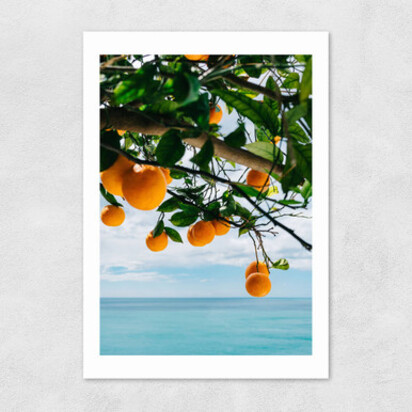 Amalfi Coast Oranges 50x70cm Frame Black Narrow (15mm) 
