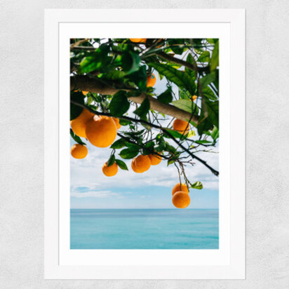 Amalfi Coast Oranges 50x70cm Frame Black Narrow (15mm) 