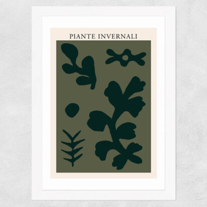 Piante Invernali Green A2 (42 x 59.4cm) Frame Black Narrow (15mm) 