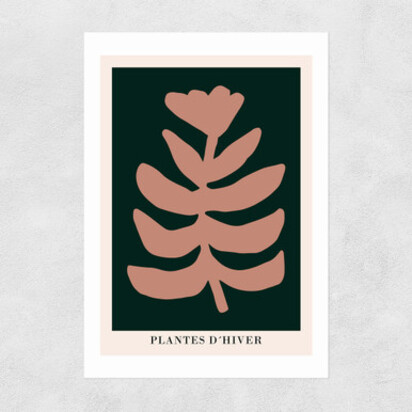 Plantes d'Hiver Green A3 (29.7 x 42cm) Frame Black Narrow (15mm) 