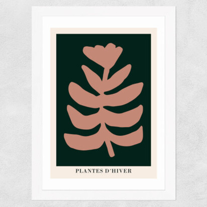 Plantes d'Hiver Green A3 (29.7 x 42cm) Frame Black Narrow (15mm) 