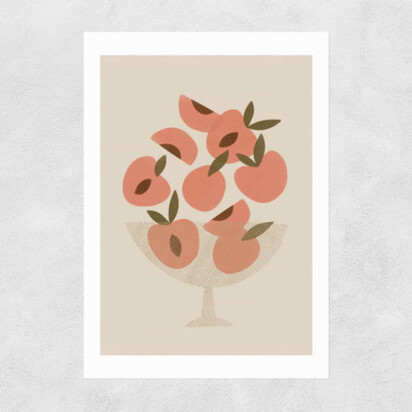 Peach Bowl A3 (29.7 x 42cm) Frame Natural Oak Narrow (15mm) 