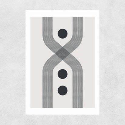 Abstract Lines Circle by The Crayon Studio 50x70cm Frame Black Narrow (15mm) 